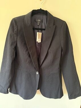 J. Crew Black Textured Single-Button Blazer